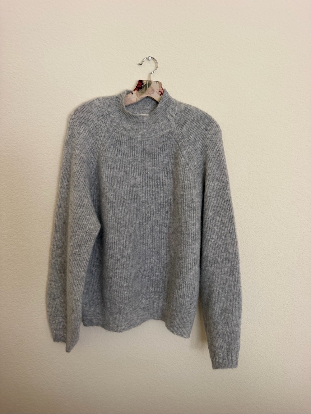 Sezane Gray Crewneck Knit Sweater